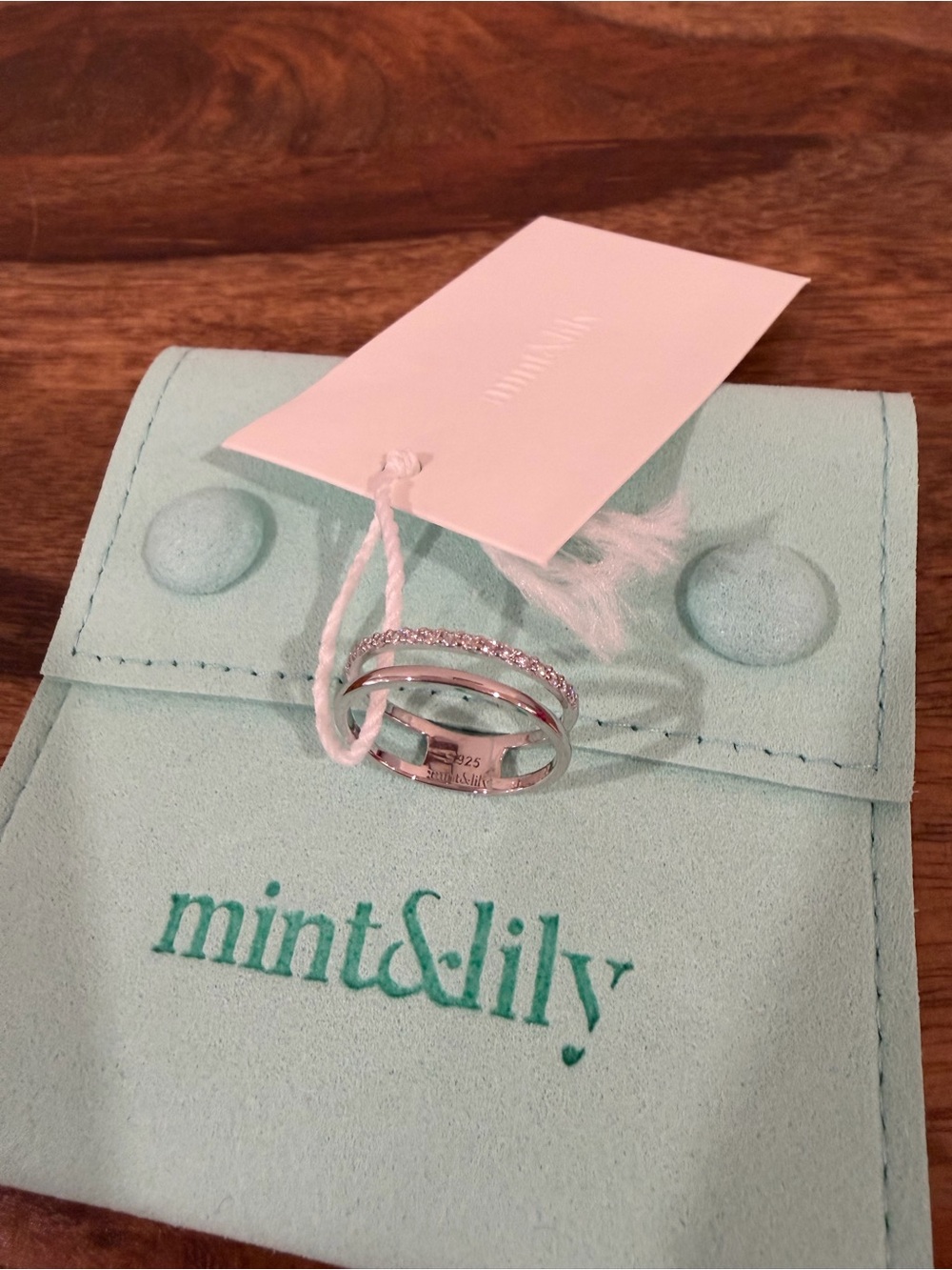 Mint & Lilly Double Band Pave Ring - Picture 2 of 9